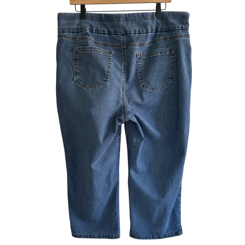 Woman Within Flex Fit Elastic Waist Denim Capri Jeans 20W Pull-on Stretch Casual - Picture 7 of 16